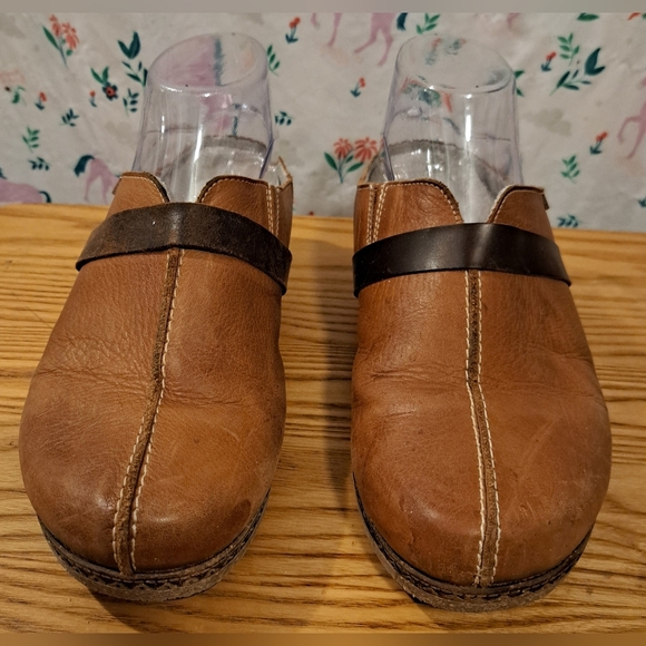 Pikolinos Granada Tan Leather Boho Neutral Casual Boho Mule Clog Shoe SZ 8.5 - Picture 2 of 9